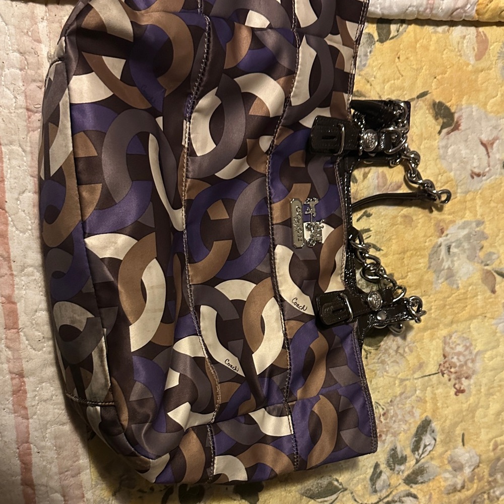 Coach Multicolor Chain Pattern Tote